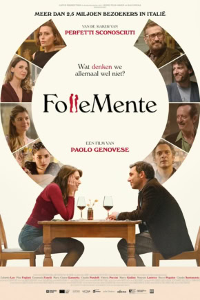Hoge resolutie foto van de film Poster voor de Italiaanse film "FolliMente" te zien in een bioscoop. Onderdeel van Cinemamiddelburg.nl met focus op filmvertoningen, bioscopen en entertainment in Middelburg.