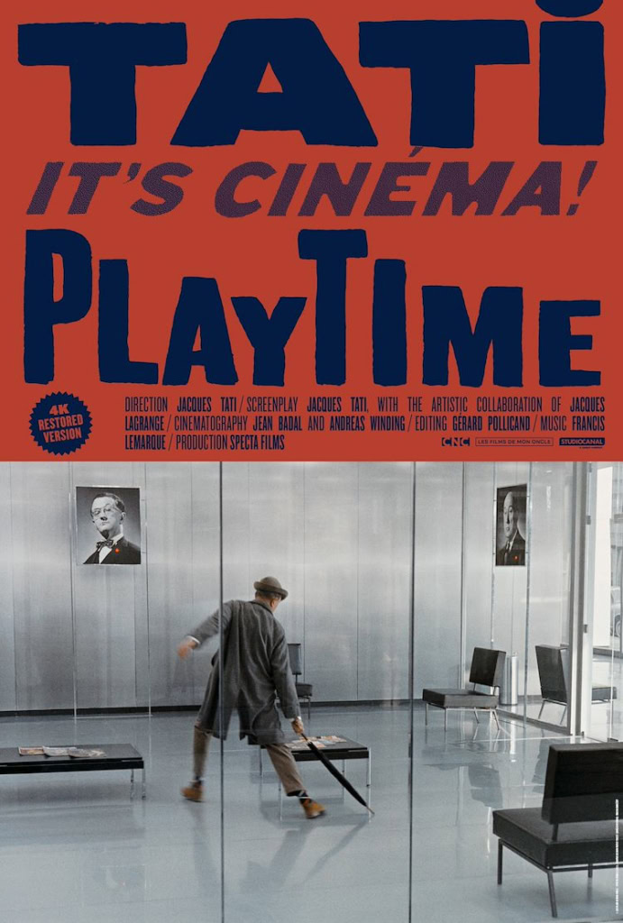 Filmzaal in Cinema Middelburg met een man die op de vloer danst, moderne inrichting en stoelen, promotie voor Jacques Tati film.